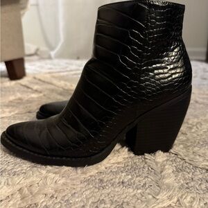 Madden Girl Black Textured Ankle Booties